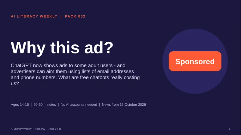 Title slide of the Why this ad? slide deck about ChatGPT adverts